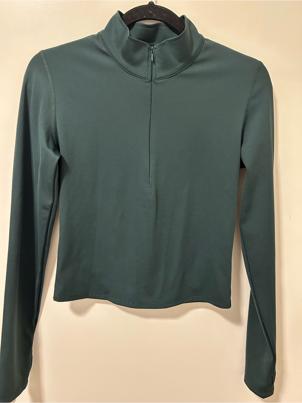 Z Supply Forest Green Long-Sleeve Mock Neck Zip Top